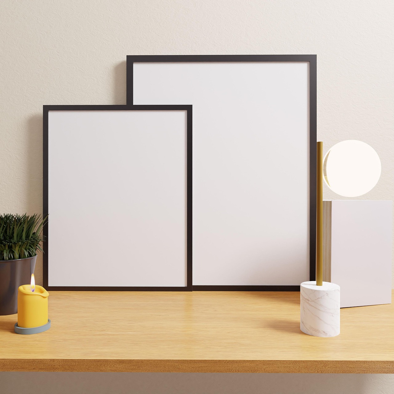 Cornici di design eleganti appese a una parete, perfette per valorizzare ogni stanza della casa.